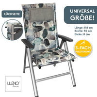 Hochlehnerauflage 2er Set MARBELLA - Gartenstuhl Auflage, bequeme Sitzauflage für Gartenmöbel, Stuhlkissen
