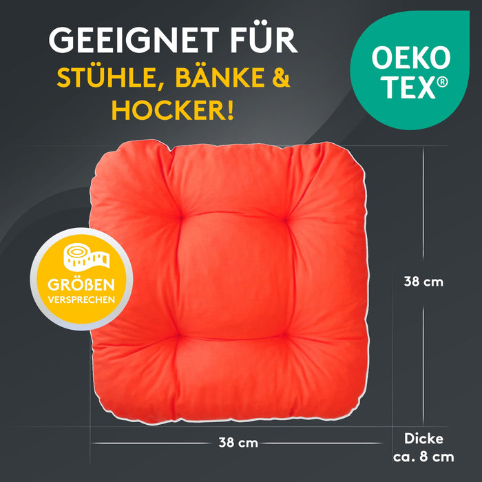 Stuhlkissen LISA CAPRI 4er Set - Sitzkissen für Gartenstuhl, Küchenstuhl oder Esszimmerstuhl