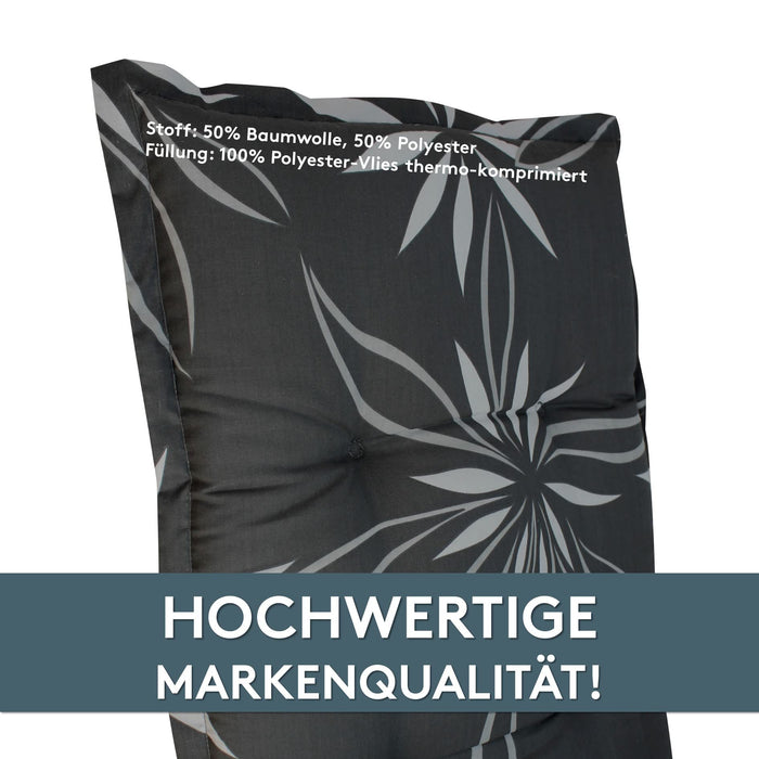 Polsterauflage Niedriglehner 2er Set, bequeme Sitzauflage für Gartenstühle, Stuhlkissen