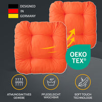Stuhlkissen LISA CAPRI 4er Set - Sitzkissen für Gartenstuhl, Küchenstuhl oder Esszimmerstuhl