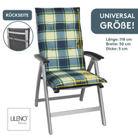 Hochlehnerauflage Gartenstuhl Auflage 2er Set FLORENCE, bequeme Sitzauflage für Gartenmöbel, Stuhlkissen