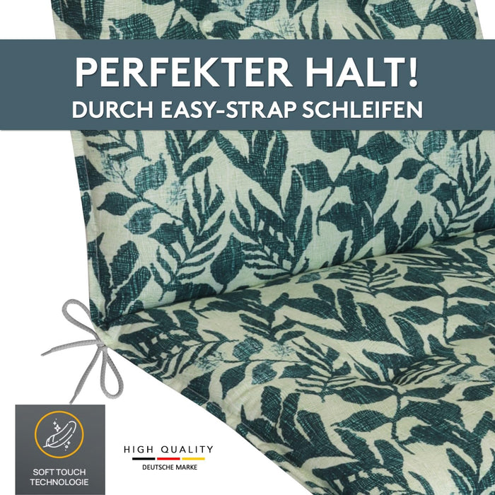 Niedriglehnerauflage 2er Set MARBELLA - Gartenstuhl Auflage, bequeme Sitzauflage für Gartenmöbel, Stuhlkissen