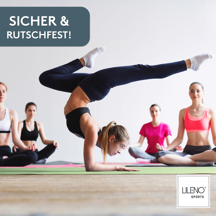 Yogamatte Gymnastikmatte 180x60 cm inkl. Tragegurt, rutschfeste Fitnessmatte