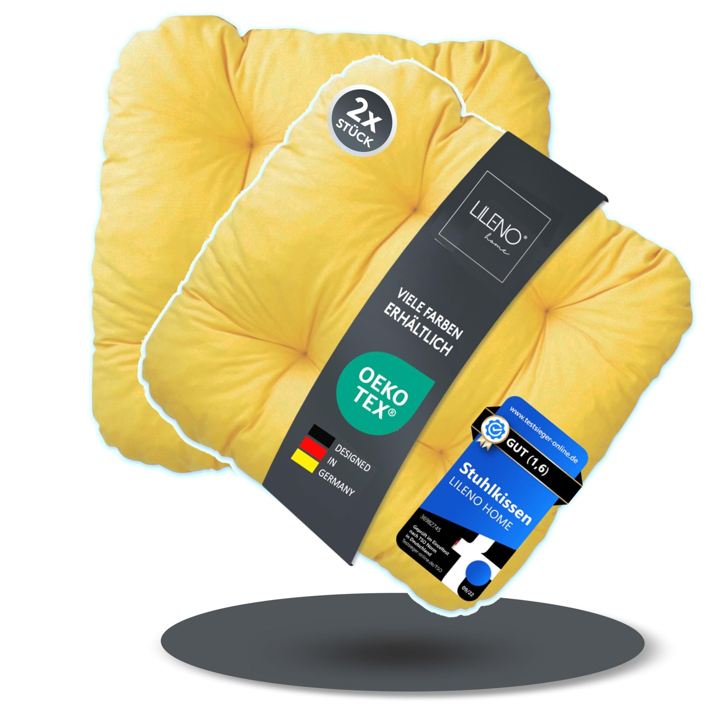 Stuhlkissen LISA CAPRI 2er Set - Sitzkissen für Gartenstuhl, Küchenstuhl oder Esszimmerstuhl
