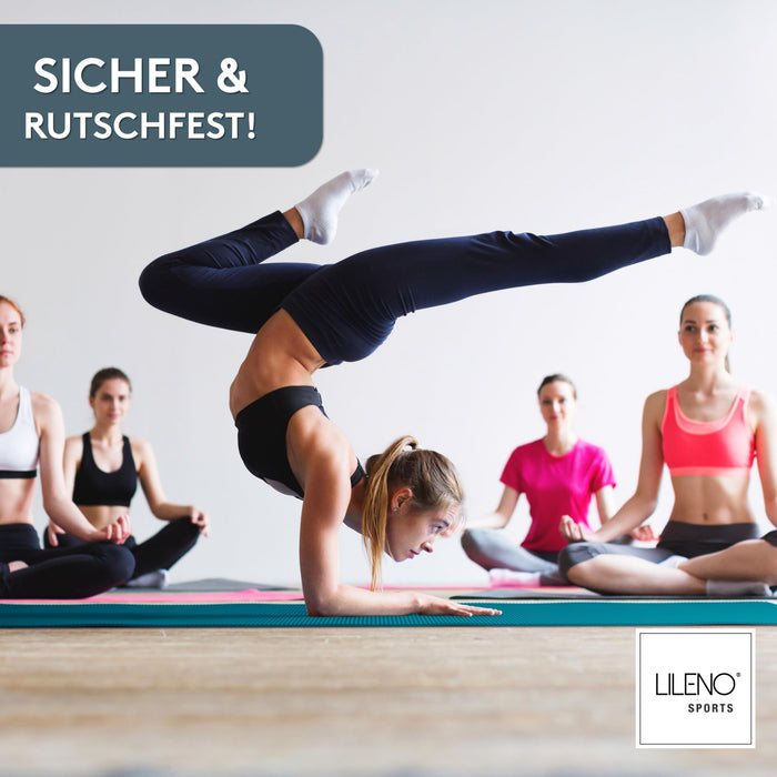 Yogamatte Gymnastikmatte 180x60 cm inkl. Tragegurt, rutschfeste Fitnessmatte