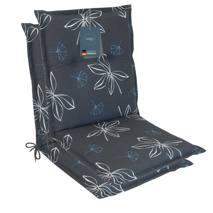 Polsterauflage Niedriglehner 2er Set, bequeme Sitzauflage für Gartenstühle, Stuhlkissen
