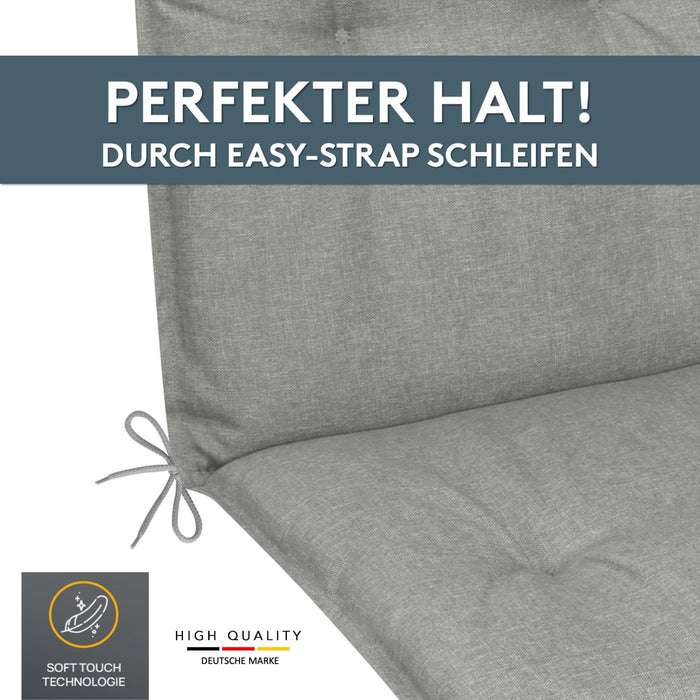 Niedriglehnerauflage 2er Set MARBELLA - Gartenstuhl Auflage, bequeme Sitzauflage für Gartenmöbel, Stuhlkissen