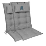 Hochlehnerauflage 2er Set MARBELLA - Gartenstuhl Auflage, bequeme Sitzauflage für Gartenmöbel, Stuhlkissen