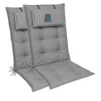 Hochlehnerauflage 2er Set MARBELLA - Gartenstuhl Auflage, bequeme Sitzauflage für Gartenmöbel, Stuhlkissen