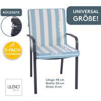 Niedriglehnerauflage 2er Set DUBAI - Gartenstuhl Auflage, bequeme Sitzauflage für Gartenmöbel, Stuhlkissen