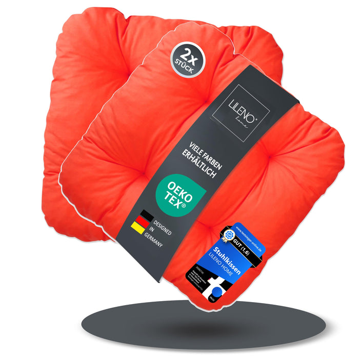 Stuhlkissen LISA CAPRI 2er Set - Sitzkissen für Gartenstuhl, Küchenstuhl oder Esszimmerstuhl