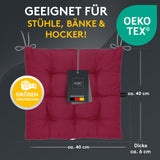 Stuhlkissen Linda Fiume 4er Set - Sitzkissen für Gartenstuhl, Küchenstuhl oder Esszimmerstuhl