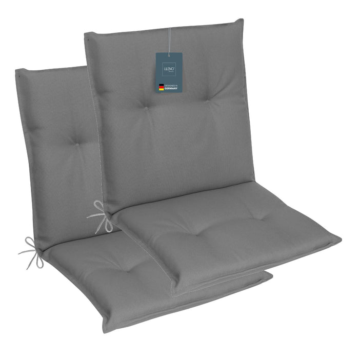 Niedriglehnerauflage 2er Set MARBELLA - Gartenstuhl Auflage, bequeme Sitzauflage für Gartenmöbel, Stuhlkissen