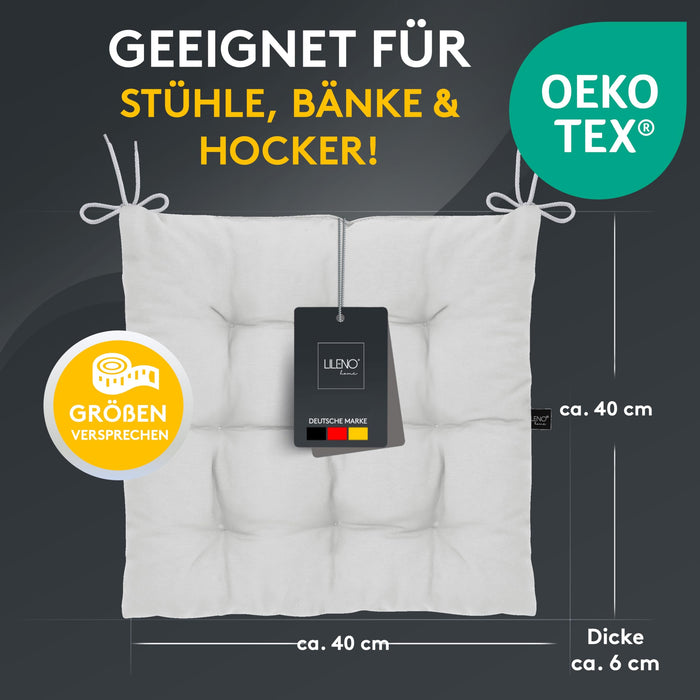 Stuhlkissen Linda Fiume 4er Set - Sitzkissen für Gartenstuhl, Küchenstuhl oder Esszimmerstuhl