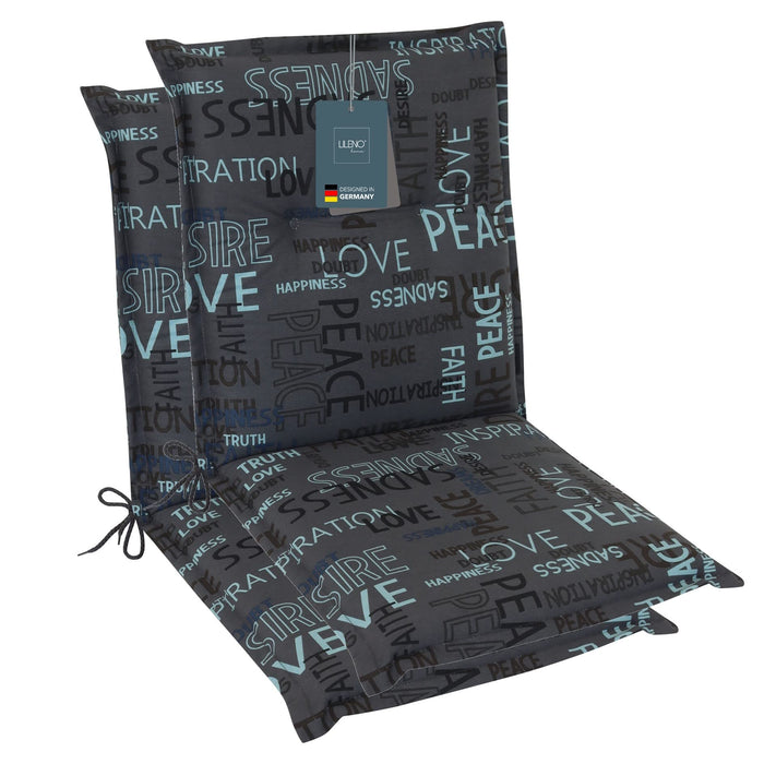 Polsterauflage Niedriglehner 2er Set, bequeme Sitzauflage für Gartenstühle, Stuhlkissen