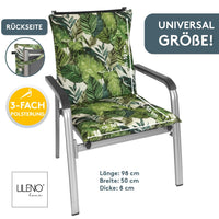 Niedriglehnerauflage 2er Set MARBELLA - Gartenstuhl Auflage, bequeme Sitzauflage für Gartenmöbel, Stuhlkissen