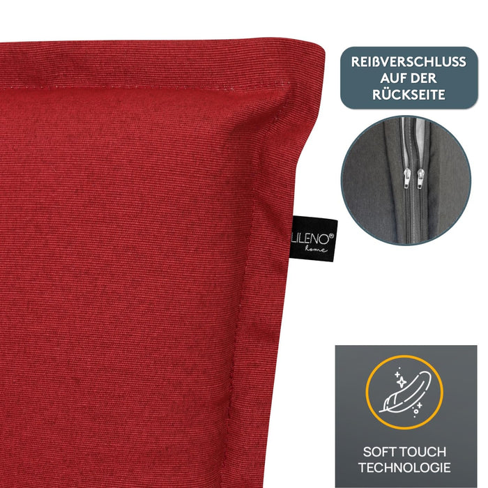 Niedriglehnerauflage 2er Set MALTA - Gartenstuhl Auflage, bequeme Sitzauflage für Gartenmöbel, Stuhlkissen