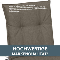 Hochlehnerauflage 2er Set MARBELLA - Gartenstuhl Auflage, bequeme Sitzauflage für Gartenmöbel, Stuhlkissen