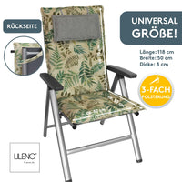 Hochlehnerauflage 2er Set MARBELLA - Gartenstuhl Auflage, bequeme Sitzauflage für Gartenmöbel, Stuhlkissen