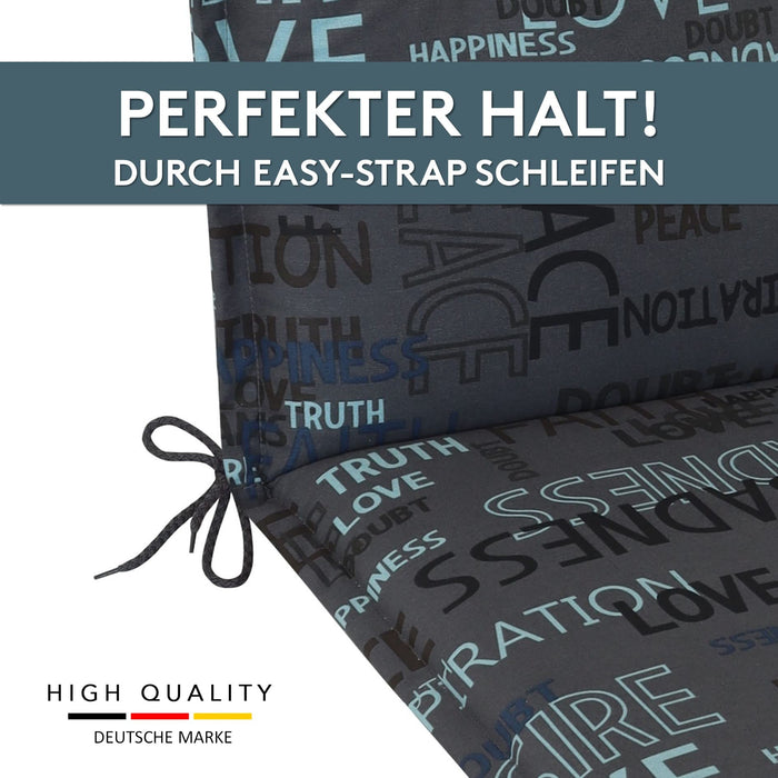 Polsterauflage Niedriglehner 2er Set, bequeme Sitzauflage für Gartenstühle, Stuhlkissen