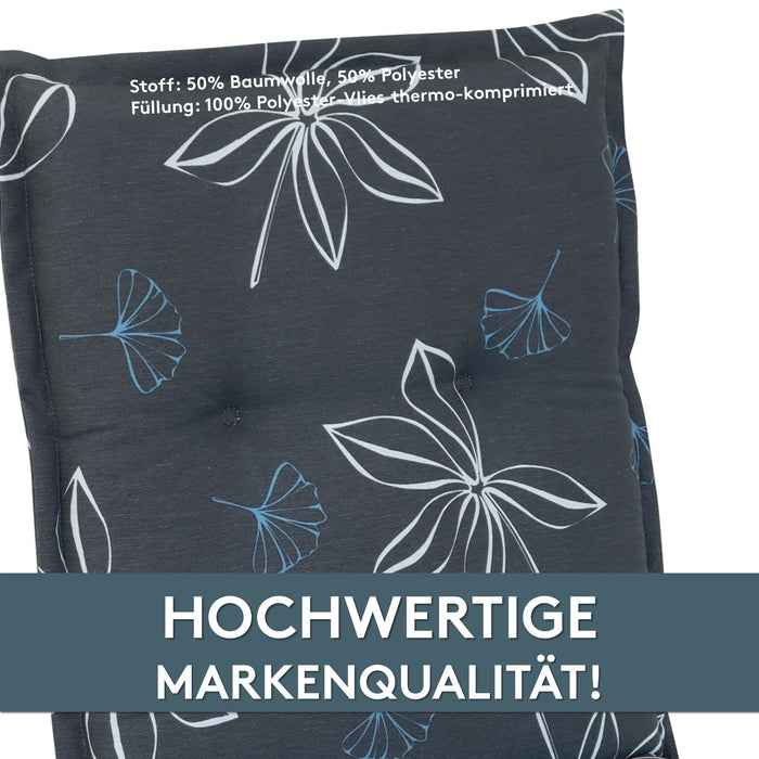Polsterauflage Niedriglehner 2er Set, bequeme Sitzauflage für Gartenstühle, Stuhlkissen