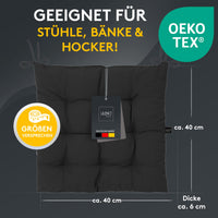 Stuhlkissen Linda Fiume 2er Set - Sitzkissen für Gartenstuhl, Küchenstuhl oder Esszimmerstuhl