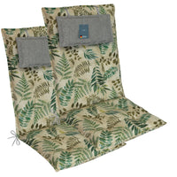 Hochlehnerauflage 2er Set MARBELLA - Gartenstuhl Auflage, bequeme Sitzauflage für Gartenmöbel, Stuhlkissen