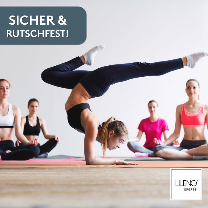 Yogamatte Gymnastikmatte 180x60 cm inkl. Tragegurt, rutschfeste Fitnessmatte