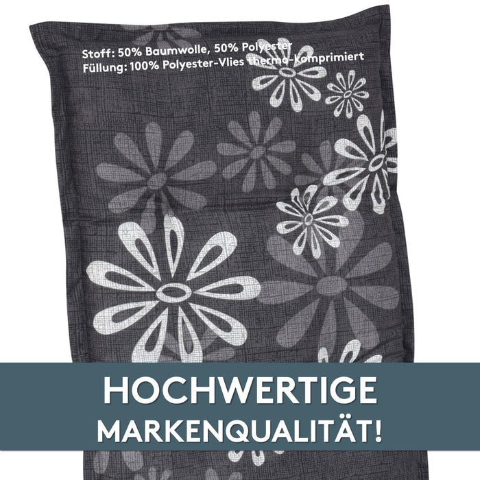Hochlehnerauflage Gartenstuhl Auflage 2er Set FLORENCE, bequeme Sitzauflage für Gartenmöbel, Stuhlkissen