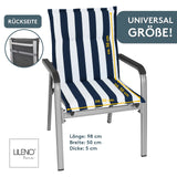 Polsterauflage Niedriglehner 2er Set, bequeme Sitzauflage für Gartenstühle, Stuhlkissen