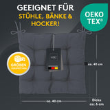 Stuhlkissen Linda Fiume 6er Set - Sitzkissen für Gartenstuhl, Küchenstuhl oder Esszimmerstuhl
