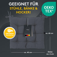 Stuhlkissen Linda Fiume 6er Set - Sitzkissen für Gartenstuhl, Küchenstuhl oder Esszimmerstuhl