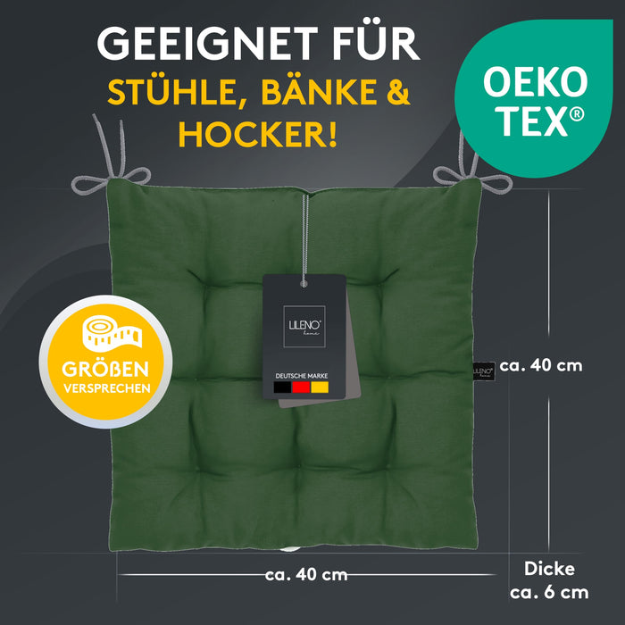 Stuhlkissen Linda Fiume 4er Set - Sitzkissen für Gartenstuhl, Küchenstuhl oder Esszimmerstuhl
