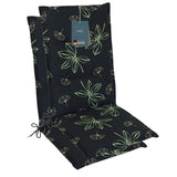 Hochlehnerauflage Gartenstuhl Auflage 2er Set FLORENCE, bequeme Sitzauflage für Gartenmöbel, Stuhlkissen