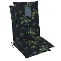 Hochlehnerauflage Gartenstuhl Auflage 2er Set FLORENCE, bequeme Sitzauflage für Gartenmöbel, Stuhlkissen