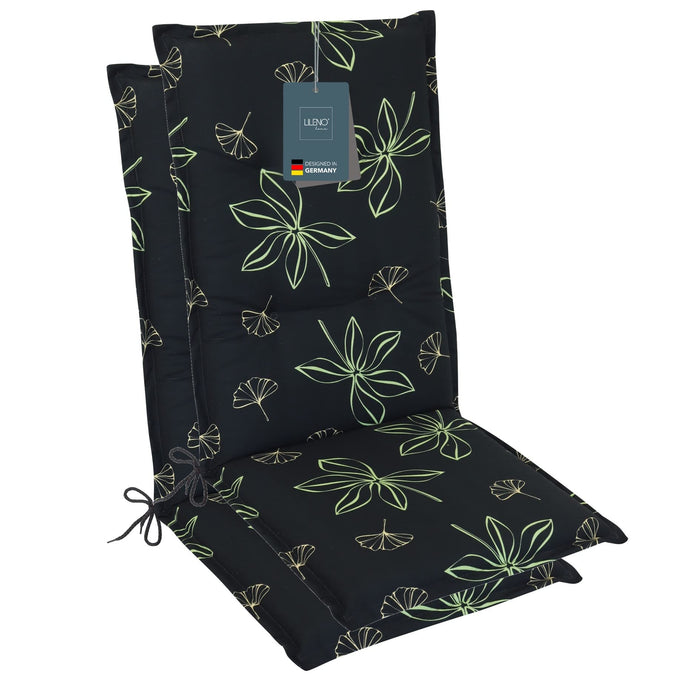 Hochlehnerauflage Gartenstuhl Auflage 2er Set FLORENCE, bequeme Sitzauflage für Gartenmöbel, Stuhlkissen