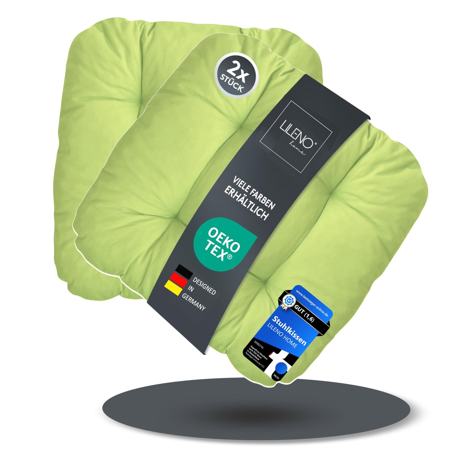 Stuhlkissen LISA CAPRI 2er Set - Sitzkissen für Gartenstuhl, Küchenstuhl oder Esszimmerstuhl
