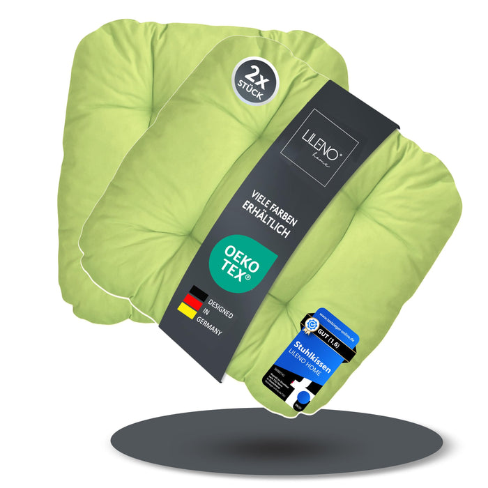Stuhlkissen LISA CAPRI 2er Set - Sitzkissen für Gartenstuhl, Küchenstuhl oder Esszimmerstuhl