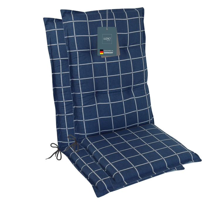 Hochlehnerauflage Gartenstuhl Auflage 2er Set FLORENCE, bequeme Sitzauflage für Gartenmöbel, Stuhlkissen