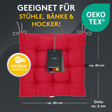 Stuhlkissen Linda Fiume 4er Set - Sitzkissen für Gartenstuhl, Küchenstuhl oder Esszimmerstuhl
