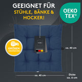 Stuhlkissen Linda Fiume 6er Set - Sitzkissen für Gartenstuhl, Küchenstuhl oder Esszimmerstuhl