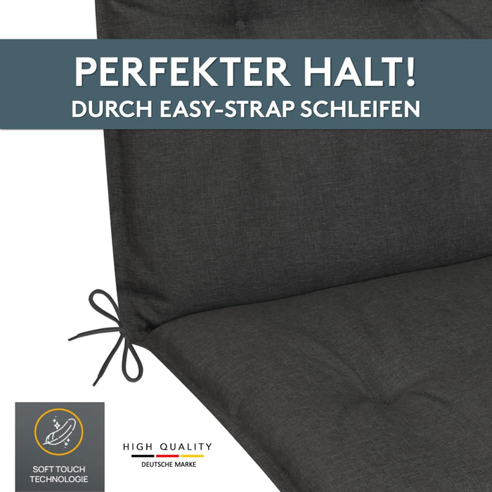 Niedriglehnerauflage 2er Set MARBELLA - Gartenstuhl Auflage, bequeme Sitzauflage für Gartenmöbel, Stuhlkissen