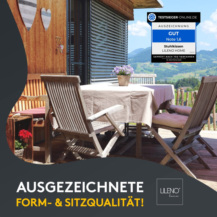 Stuhlkissen Linda Fiume 6er Set - Sitzkissen für Gartenstuhl, Küchenstuhl oder Esszimmerstuhl