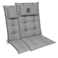 Hochlehnerauflage 2er Set MARBELLA - Gartenstuhl Auflage, bequeme Sitzauflage für Gartenmöbel, Stuhlkissen
