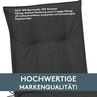 Niedriglehnerauflage 2er Set MARBELLA - Gartenstuhl Auflage, bequeme Sitzauflage für Gartenmöbel, Stuhlkissen