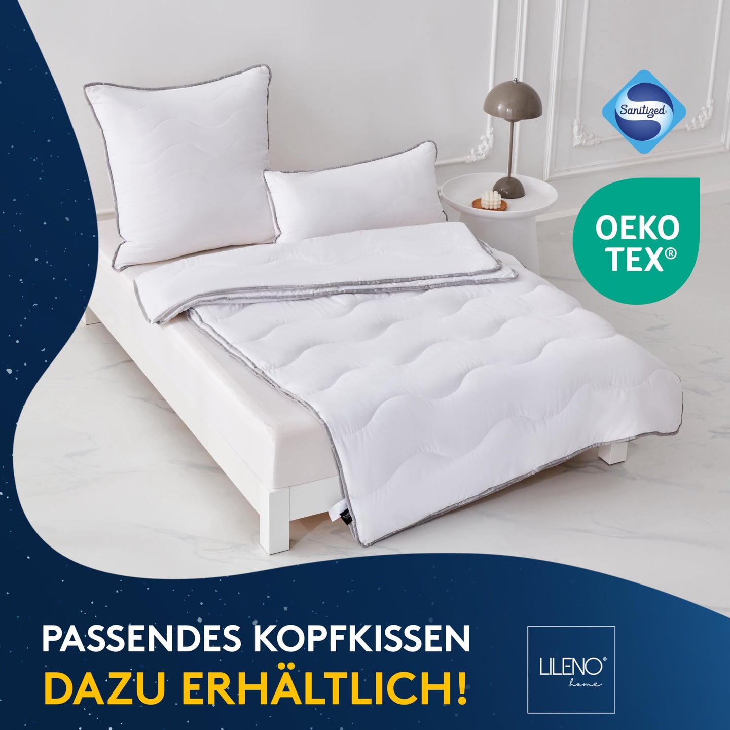 Premium Winterdecke mit Sanitized Hypoallergen - in verschiedenen Größen und optional mit Kissen