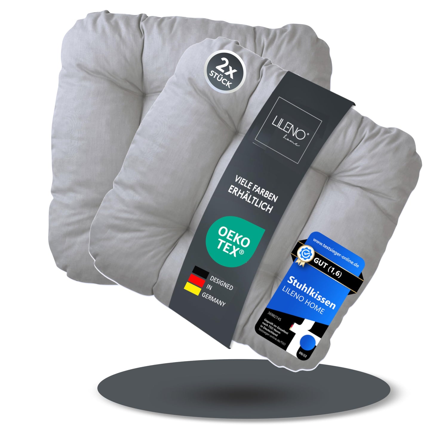 Stuhlkissen LISA CAPRI 2er Set - Sitzkissen für Gartenstuhl, Küchenstuhl oder Esszimmerstuhl