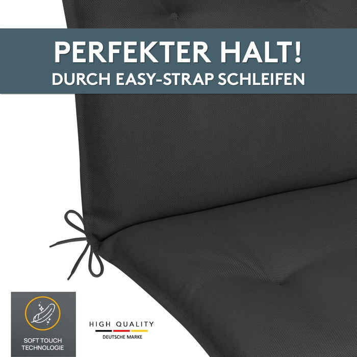 Niedriglehnerauflage 2er Set MARBELLA - Gartenstuhl Auflage, bequeme Sitzauflage für Gartenmöbel, Stuhlkissen