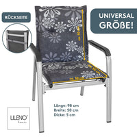 Polsterauflage Niedriglehner 2er Set, bequeme Sitzauflage für Gartenstühle, Stuhlkissen