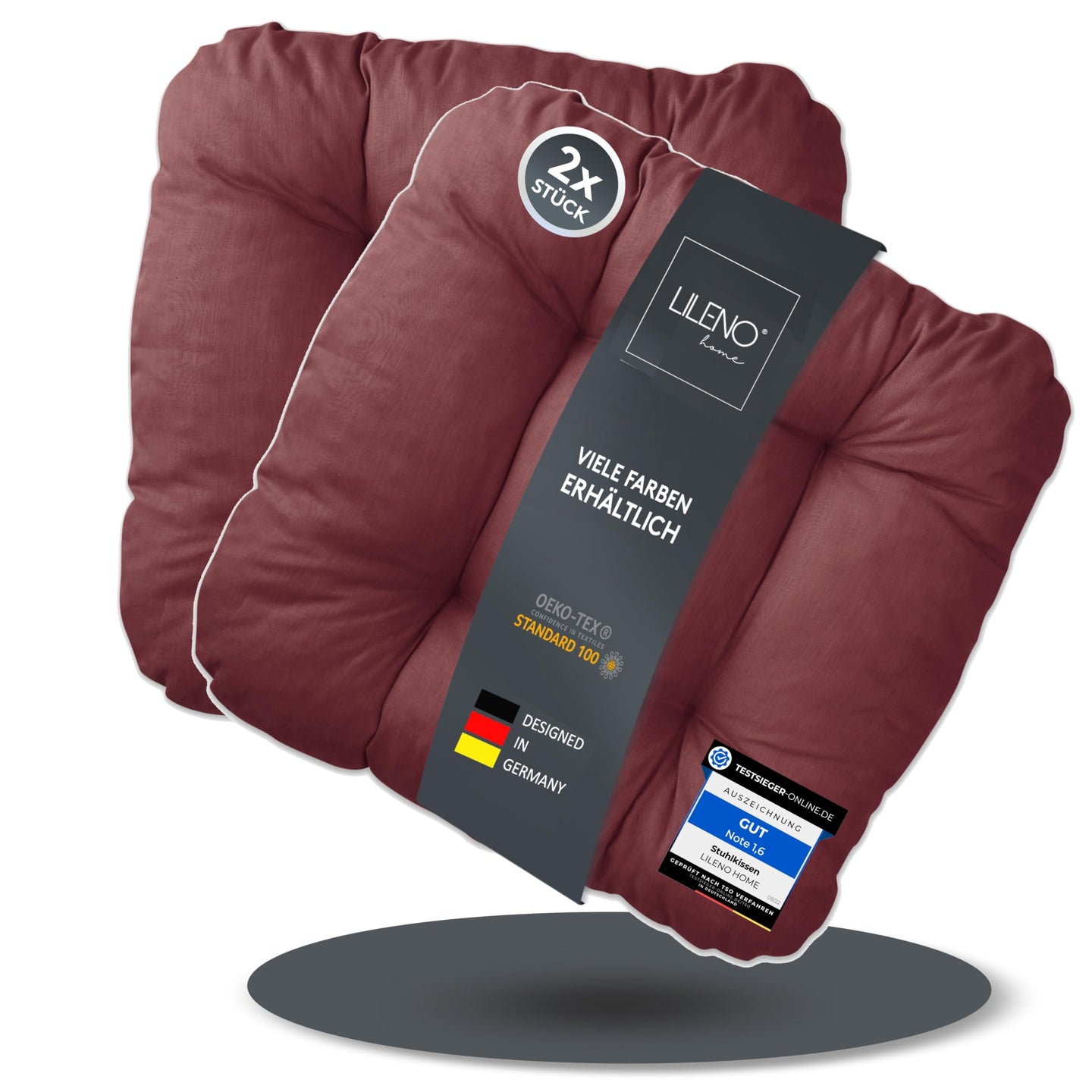 Stuhlkissen LISA CAPRI 2er Set - Sitzkissen für Gartenstuhl, Küchenstuhl oder Esszimmerstuhl